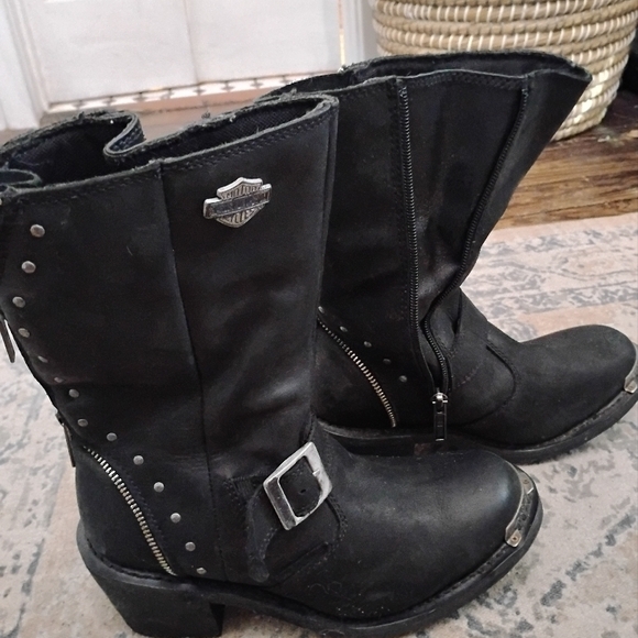 Harley-Davidson Women's Black Leather Boots - Picture 1 of 5